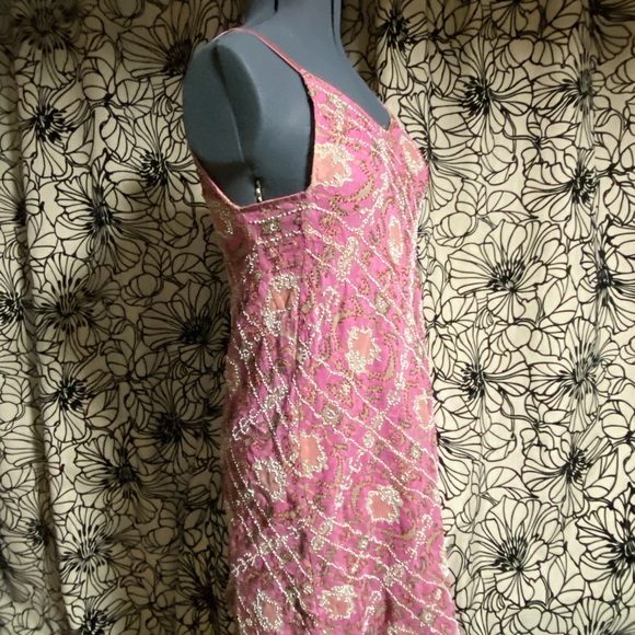 beige dresser for sale Pink Beaded Lace Mini Dress L